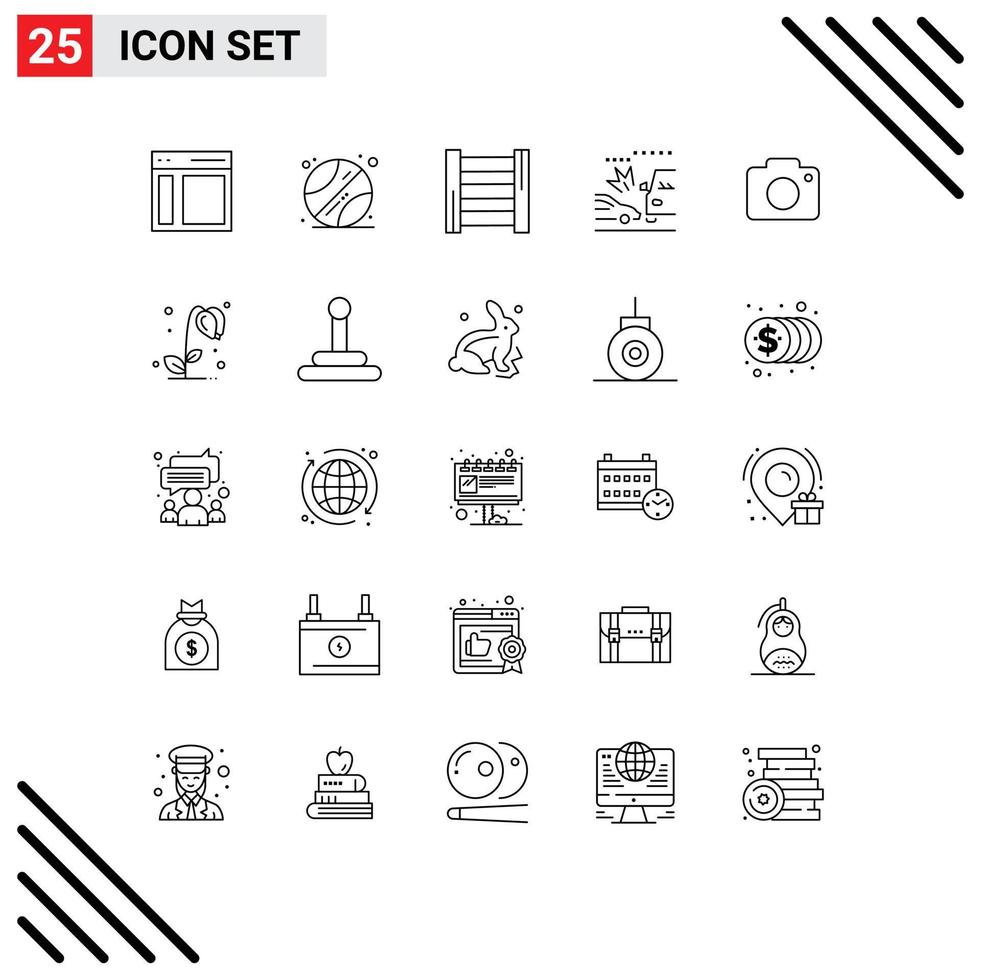 25 Creative Icons Modern Signs and Symbols of picture twitter construction crush car Editable Vector Design Elements