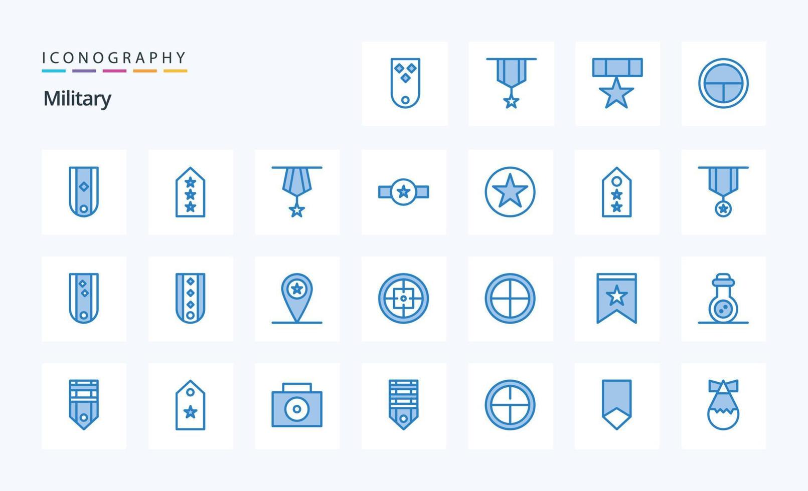 25 Military Blue icon pack vector