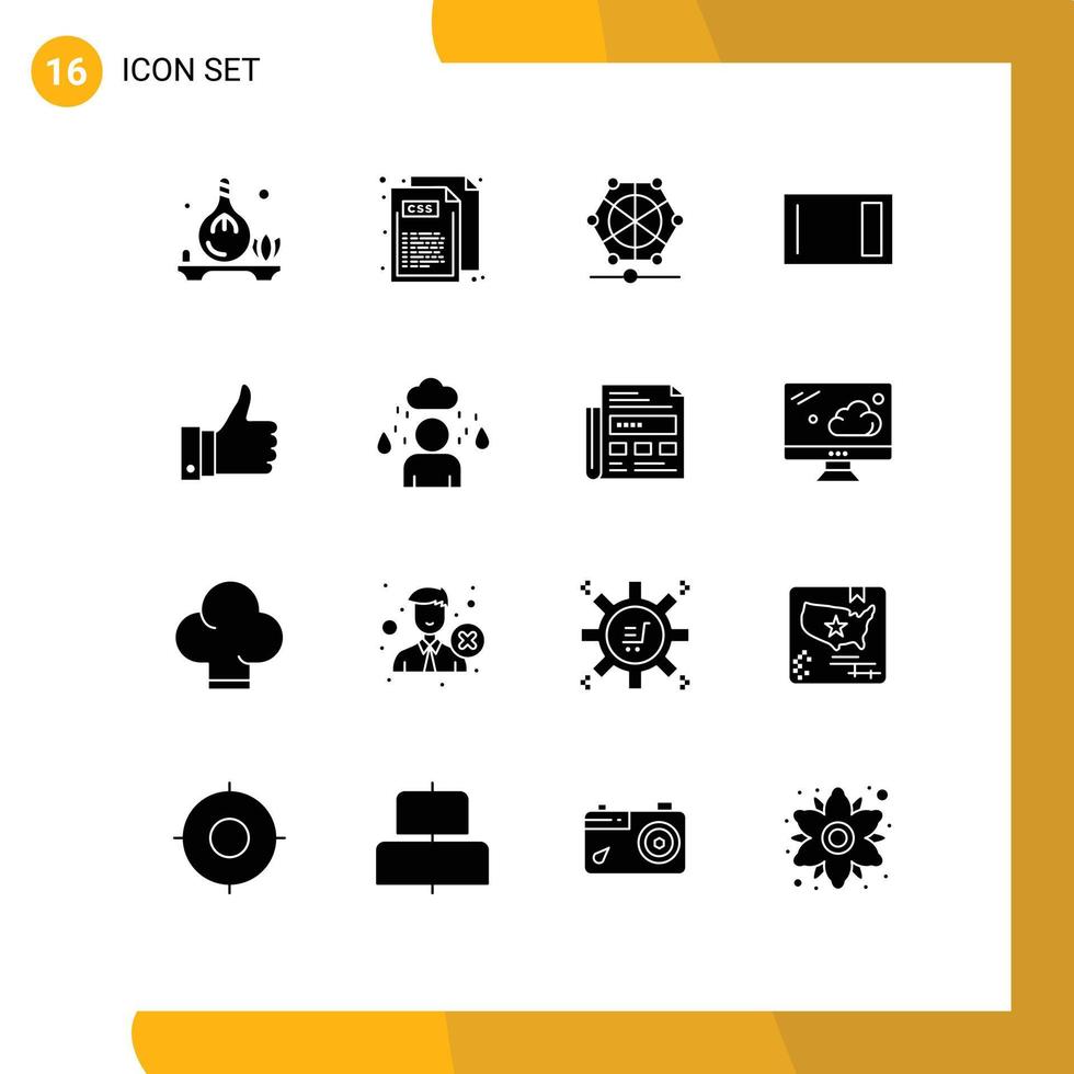 16 Universal Solid Glyphs Set for Web and Mobile Applications appriciate home machine chopping appliances Editable Vector Design Elements