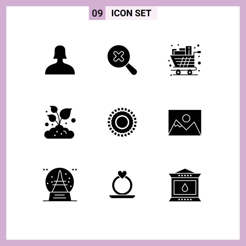 Stock Vector Icon Pack of 9 Line Signs and Symbols for mala bracelet groceries small farming Editable Vector Design Elements