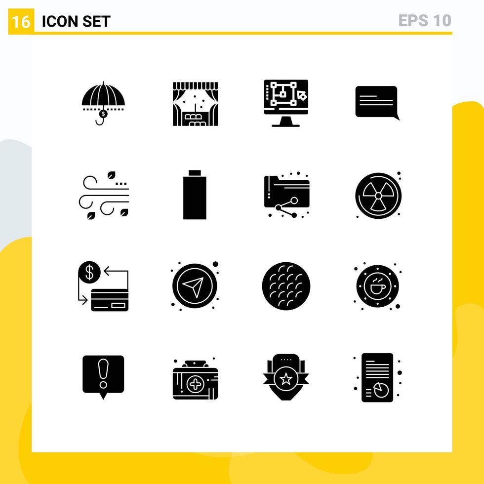 Pictogram Set of 16 Simple Solid Glyphs of communication increase building enhance decrease Editable Vector Design Elements