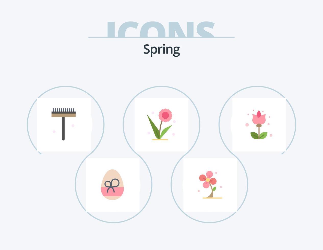 primavera plano icono paquete 5 5 icono diseño. . floral. flora. flora. primavera vector