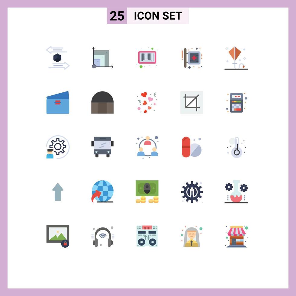 Universal Icon Symbols Group of 25 Modern Flat Colors of happy sign scince medical board Editable Vector Design Elements