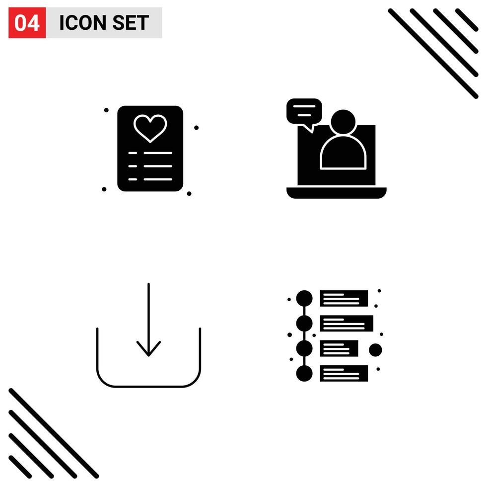 Stock Vector Icon Pack of 4 Line Signs and Symbols for shopping ui business meeting marketing Editable Vector Design Elements