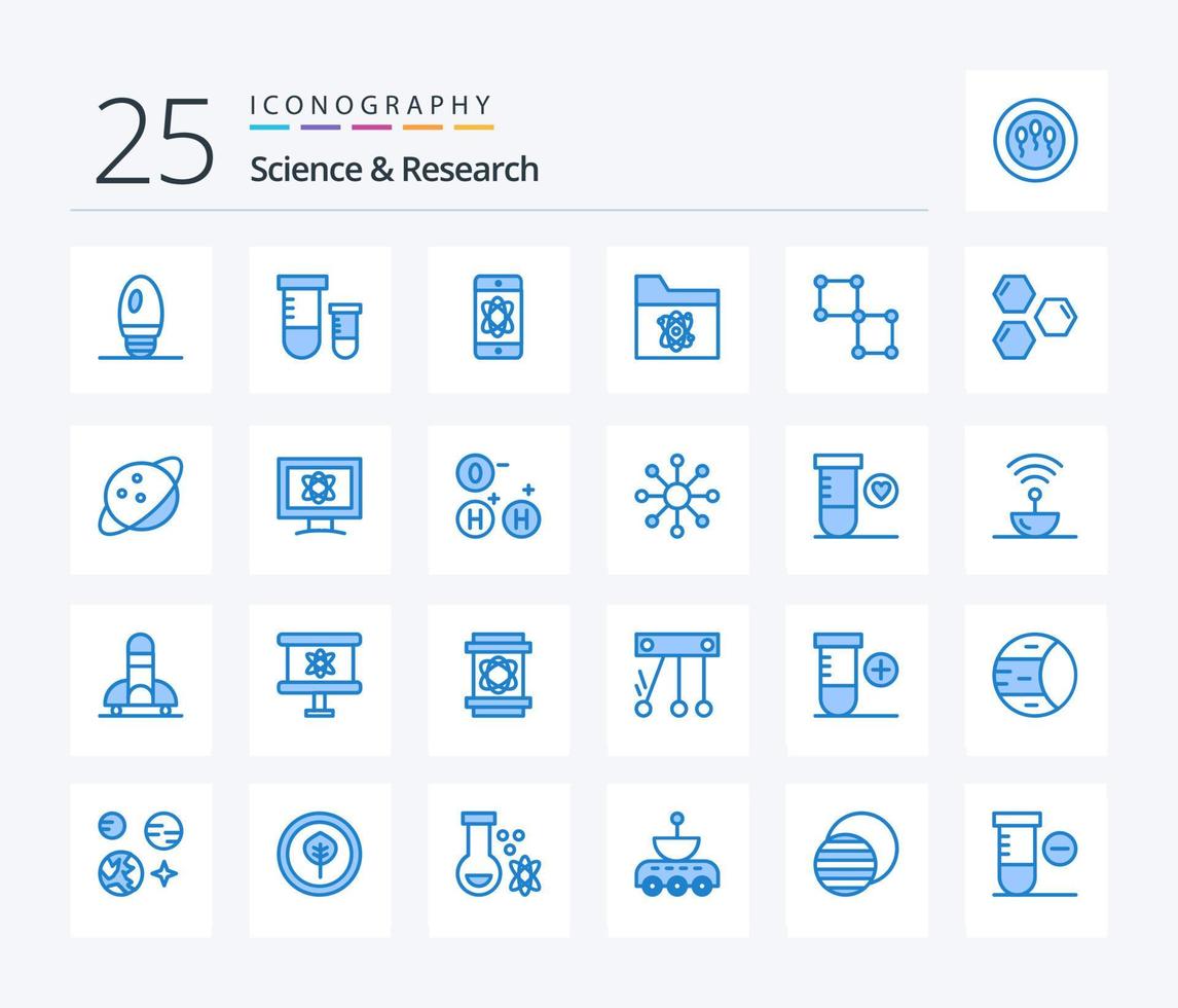 Science 25 Blue Color icon pack including science. bound. science. space. folder vector