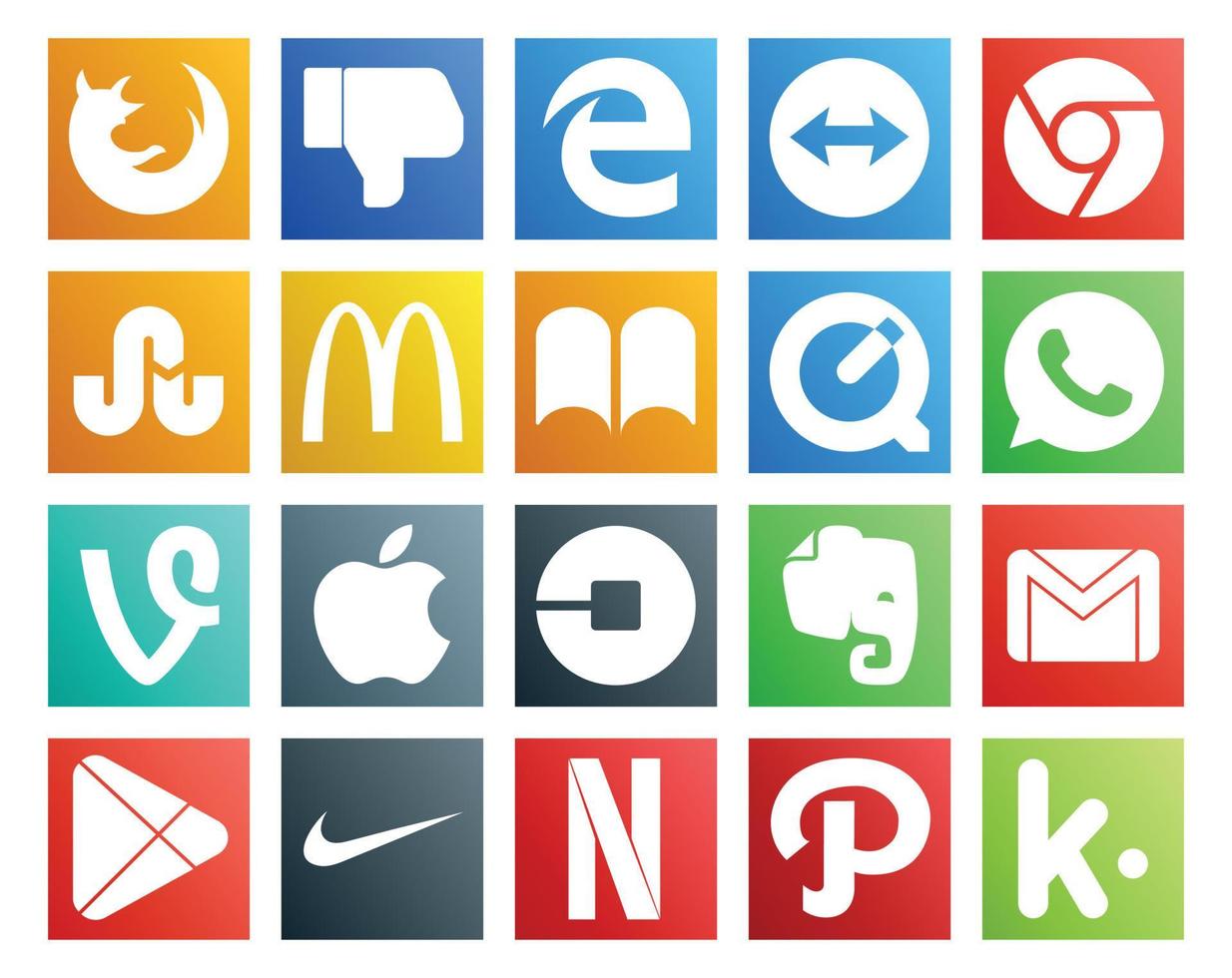 20 Social Media Icon Pack Including gmail driver ibooks car apple vector