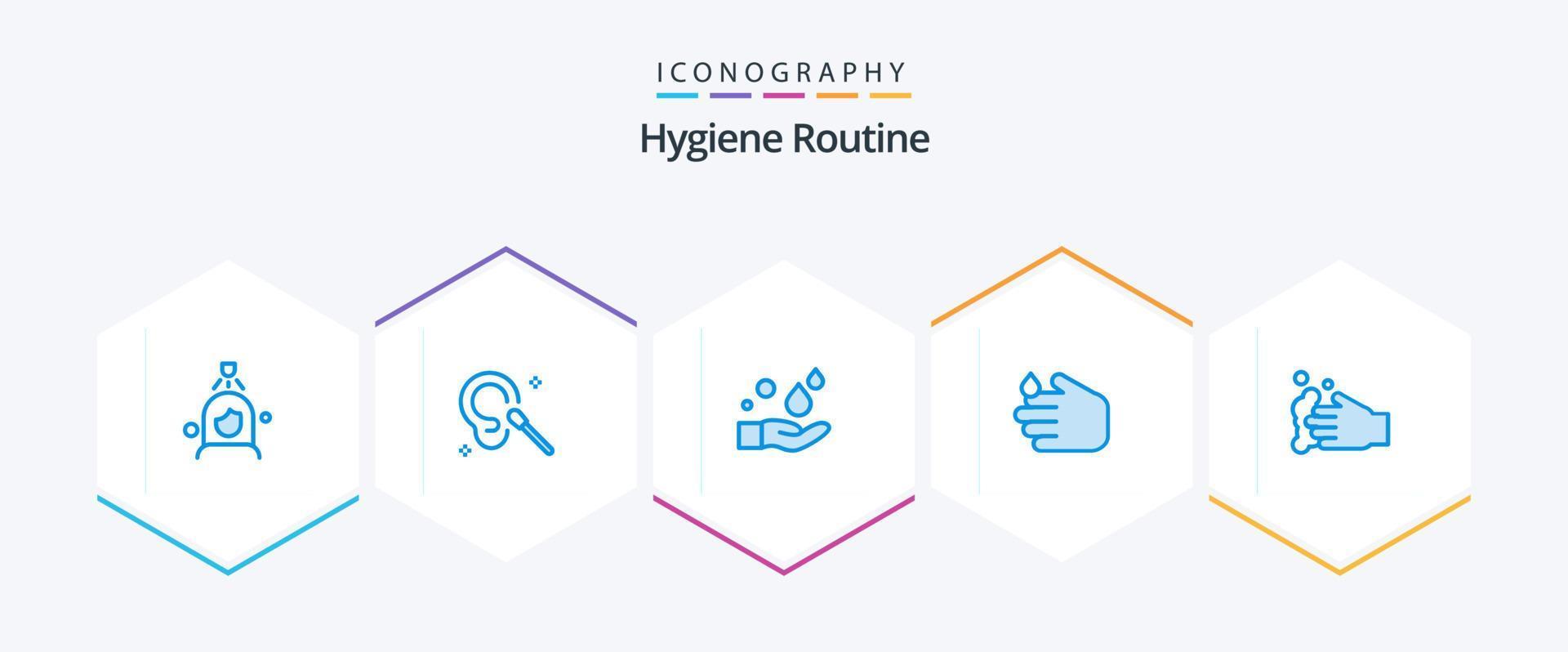 Hygiene Routine 25 Blue icon pack including . cleaning. vector