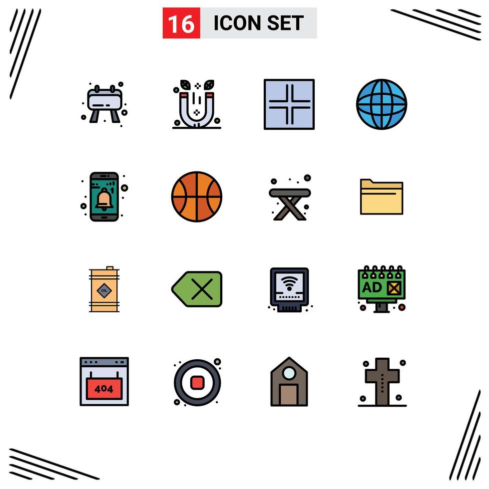 16 Creative Icons Modern Signs and Symbols of interface globe screen equipment devices Editable Creative Vector Design Elements