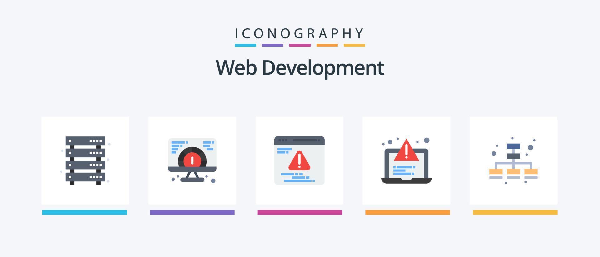 Web Development Flat 5 Icon Pack Including marketing. web. serving. testing. development. Creative Icons Design vector