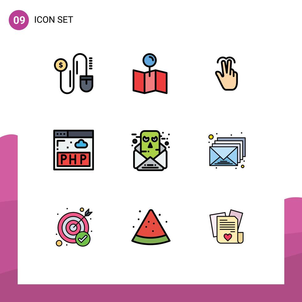9 Creative Icons Modern Signs and Symbols of conversation chat hand program data Editable Vector Design Elements