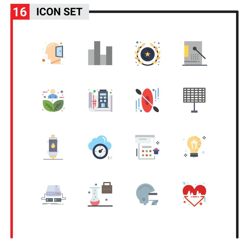Group of 16 Flat Colors Signs and Symbols for paint design stats coding star Editable Pack of Creative Vector Design Elements
