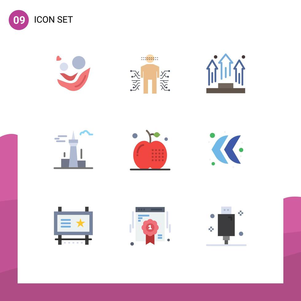 9 Thematic Vector Flat Colors and Editable Symbols of canada architecture and city human podium manager Editable Vector Design Elements