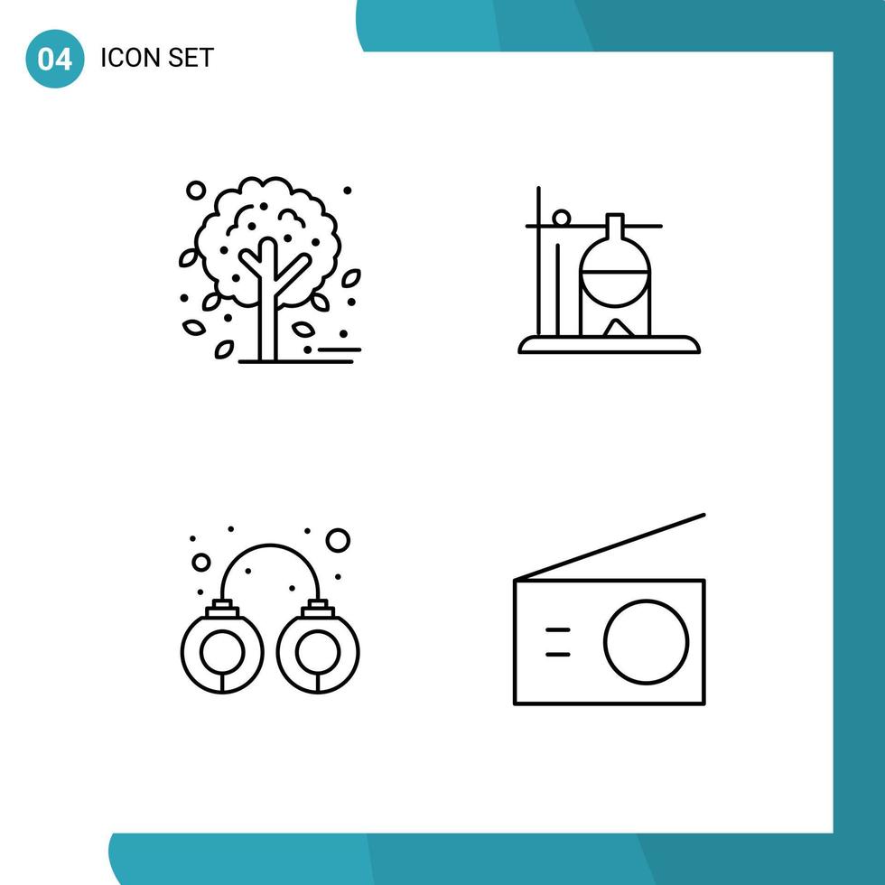 Modern Set of 4 Filledline Flat Colors and symbols such as autumn police healthcare transfusion appliances Editable Vector Design Elements