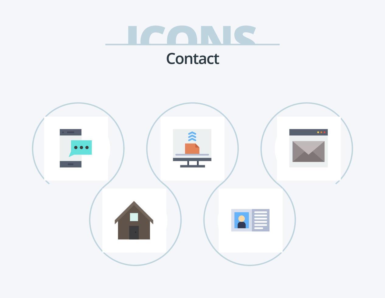 Contact Flat Icon Pack 5 Icon Design. contact. communication. info. smart phone. mobile vector