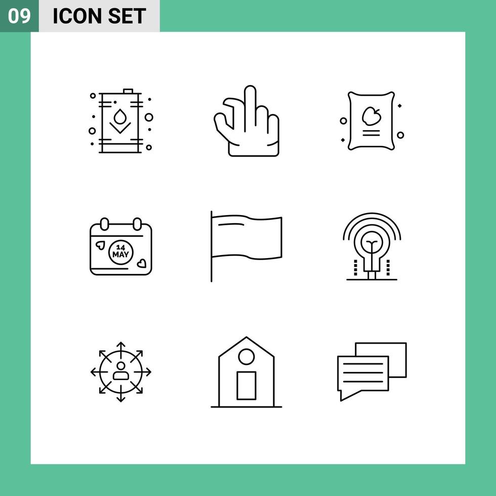 9 Creative Icons Modern Signs and Symbols of mark country farming day calendar Editable Vector Design Elements