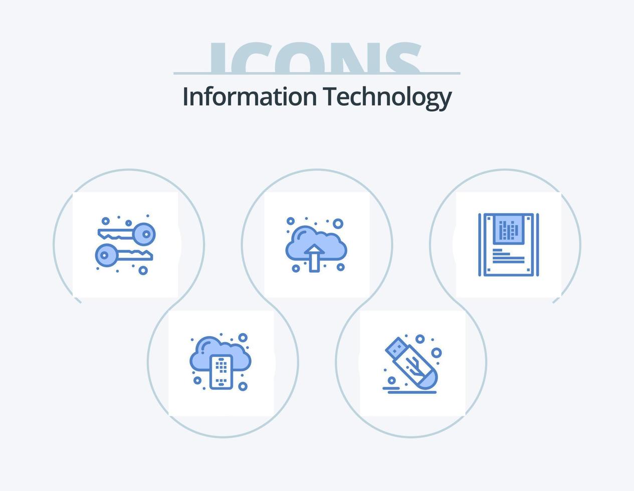 Information Technology Blue Icon Pack 5 Icon Design. decryption. cryptography. cryptography. analysis. data vector