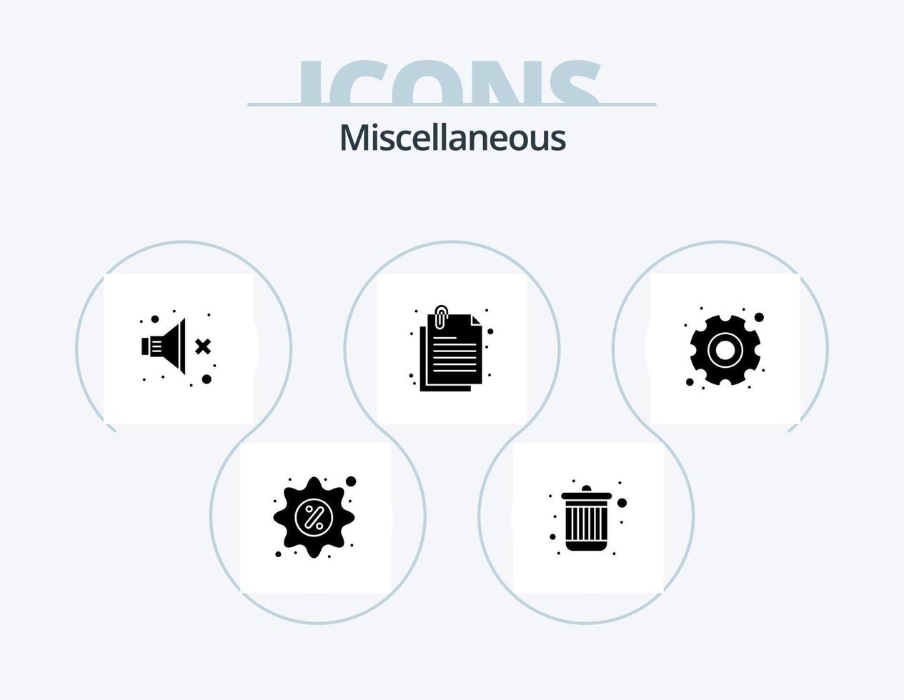 Miscellaneous Glyph Icon Pack 5 Icon Design. settings. no. file. attach vector