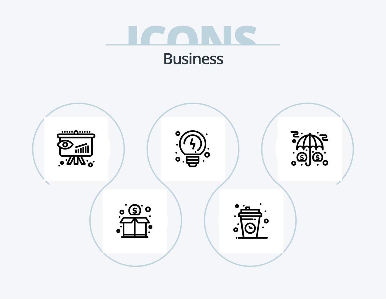 Business Line Icon Pack 5 Icon Design. analytics. person. income. modern. business vector