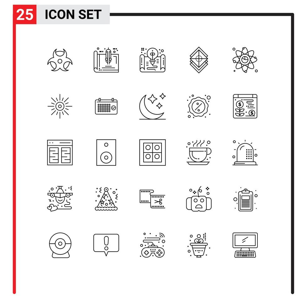 moderno conjunto de 25 líneas y símbolos tal como capa capas creativo diseño idea editable vector diseño elementos