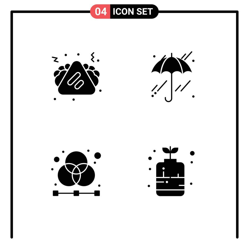 Thematic Vector Solid Glyphs and Editable Symbols of fast food designer sandwich rain grid Editable Vector Design Elements