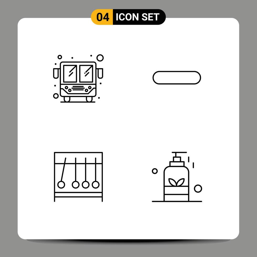 4 Creative Icons Modern Signs and Symbols of bus medical delete remove beauty Editable Vector Design Elements