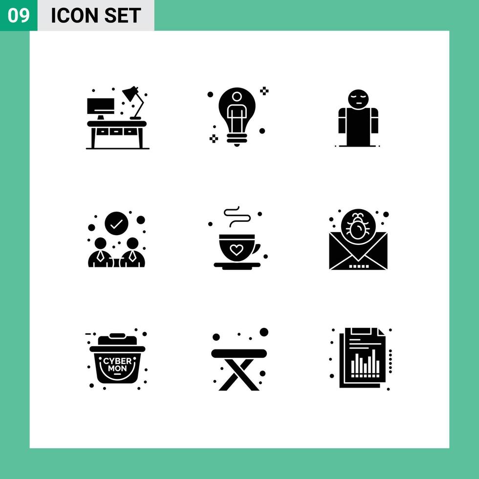 Set of 9 Modern UI Icons Symbols Signs for dad partnership male collaboration person Editable Vector Design Elements
