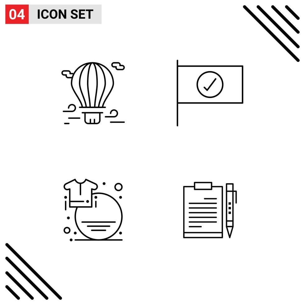 User Interface Pack of 4 Basic Filledline Flat Colors of balloon discount airballoon flag sale Editable Vector Design Elements