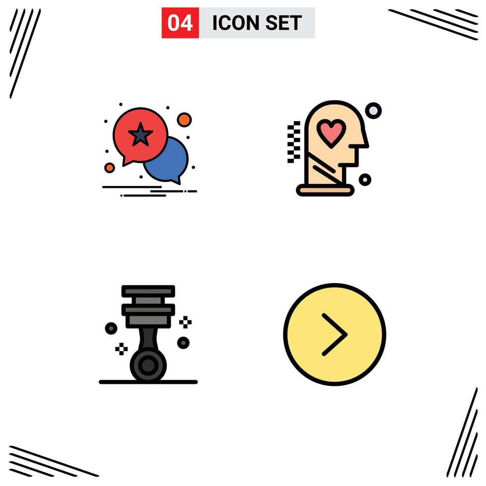 4 Creative Icons Modern Signs and Symbols of notification garage brain process tools Editable Vector Design Elements