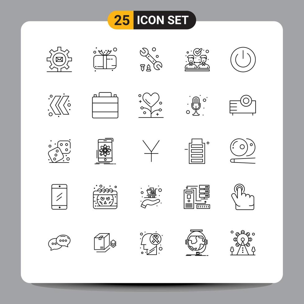 25 Universal Line Signs Symbols of ecology partnership cute collaboration tool Editable Vector Design Elements