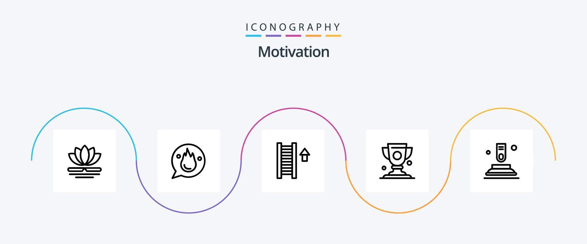 Motivation Line 5 Icon Pack Including press. prize. training. cup. arrow vector