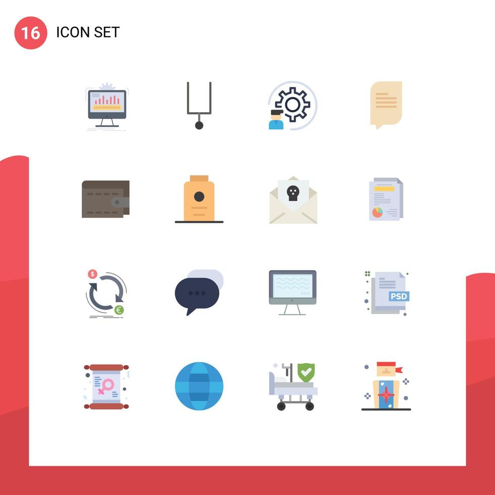 Modern Set of 16 Flat Colors and symbols such as money messages coding conversation programmer Editable Pack of Creative Vector Design Elements