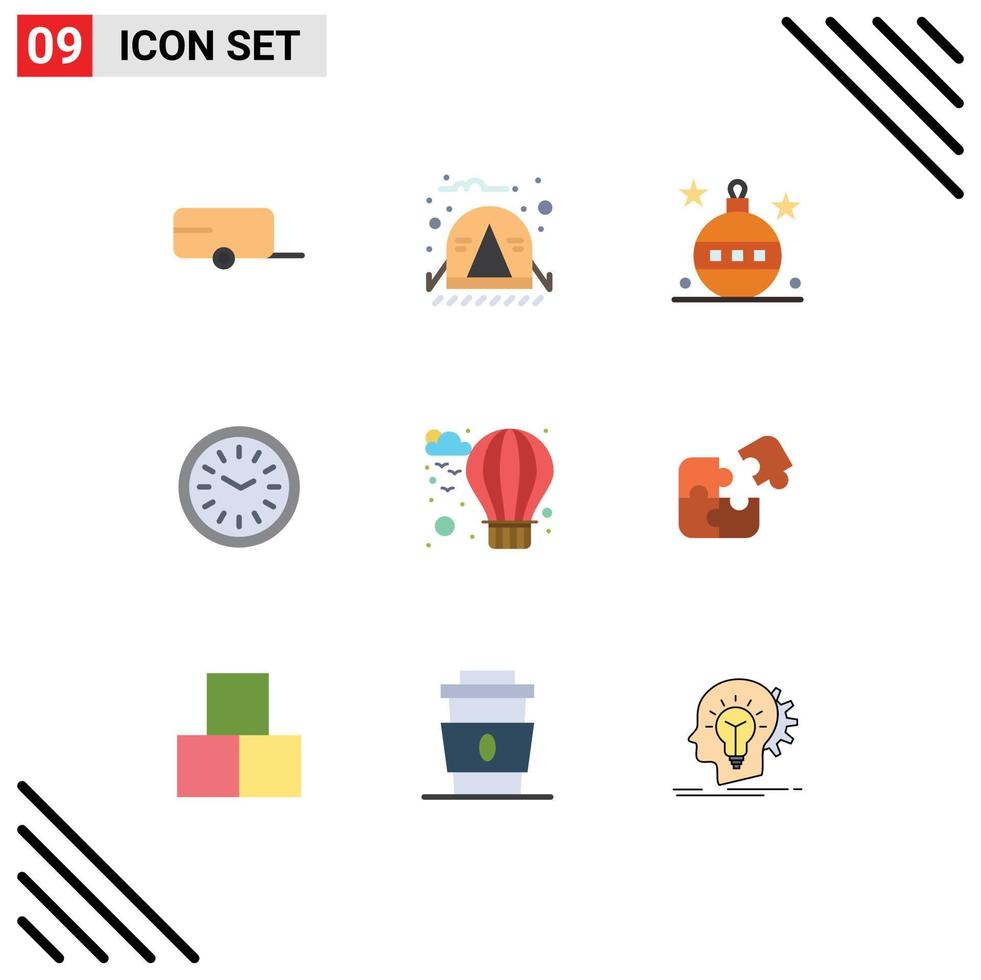 9 Universal Flat Colors Set for Web and Mobile Applications air time easter iftar clock Editable Vector Design Elements