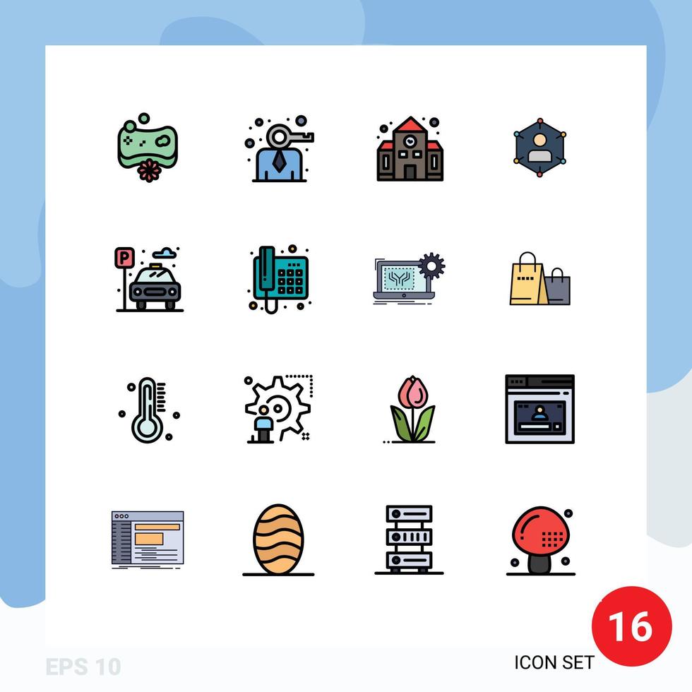 16 Creative Icons Modern Signs and Symbols of social people school network connection Editable Creative Vector Design Elements