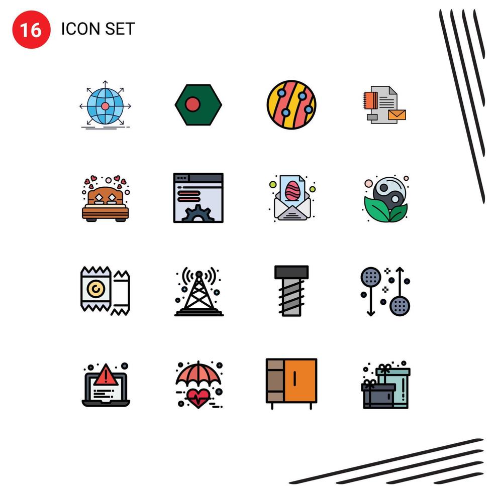 Modern Set of 16 Flat Color Filled Lines Pictograph of business branding country seborrhea dermatitis scalp dandruff Editable Creative Vector Design Elements