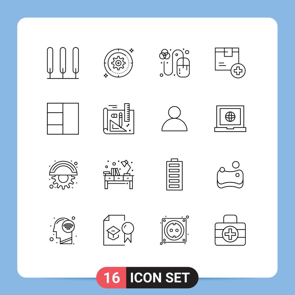 16 Thematic Vector Outlines and Editable Symbols of grid logistic design delivery add Editable Vector Design Elements