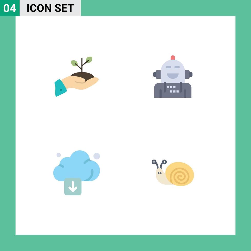 4 Universal Flat Icon Signs Symbols of growth emotion finance payment feeling Editable Vector Design Elements