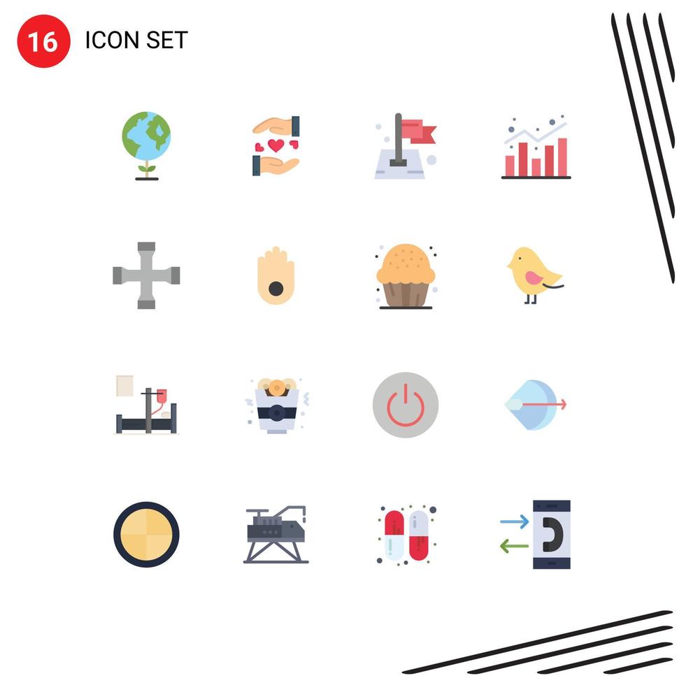 16 Creative Icons Modern Signs and Symbols of construction and tools shopping pin report analytics Editable Pack of Creative Vector Design Elements
