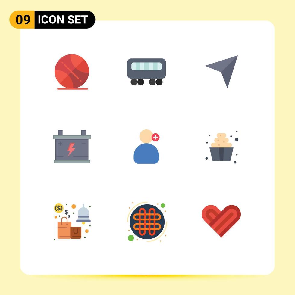 9 Creative Icons Modern Signs and Symbols of working man pointer car battery Editable Vector Design Elements