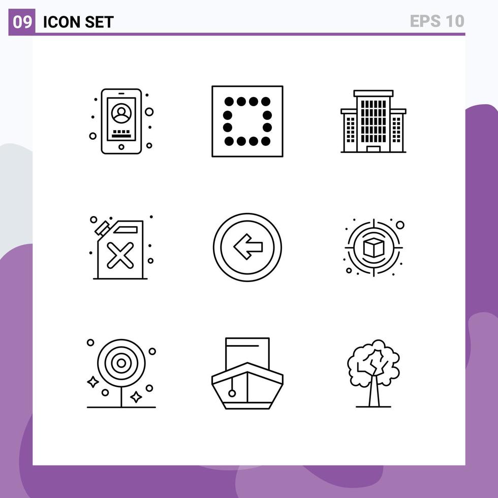 9 Thematic Vector Outlines and Editable Symbols of campaign user interface office user arrow Editable Vector Design Elements