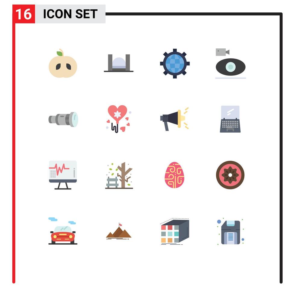 Stock Vector Icon Pack of 16 Line Signs and Symbols for balloon device browser camera cam Editable Pack of Creative Vector Design Elements