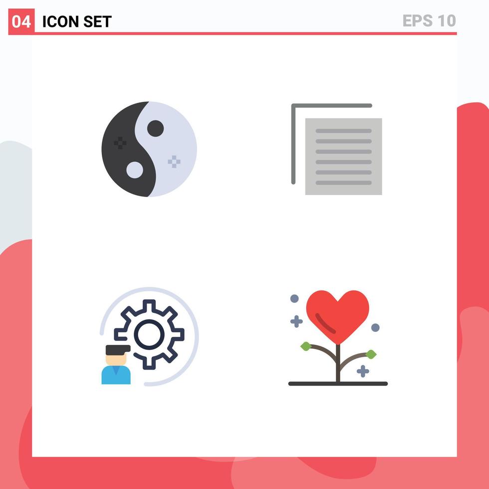 4 Thematic Vector Flat Icons and Editable Symbols of beauty coding style file development Editable Vector Design Elements