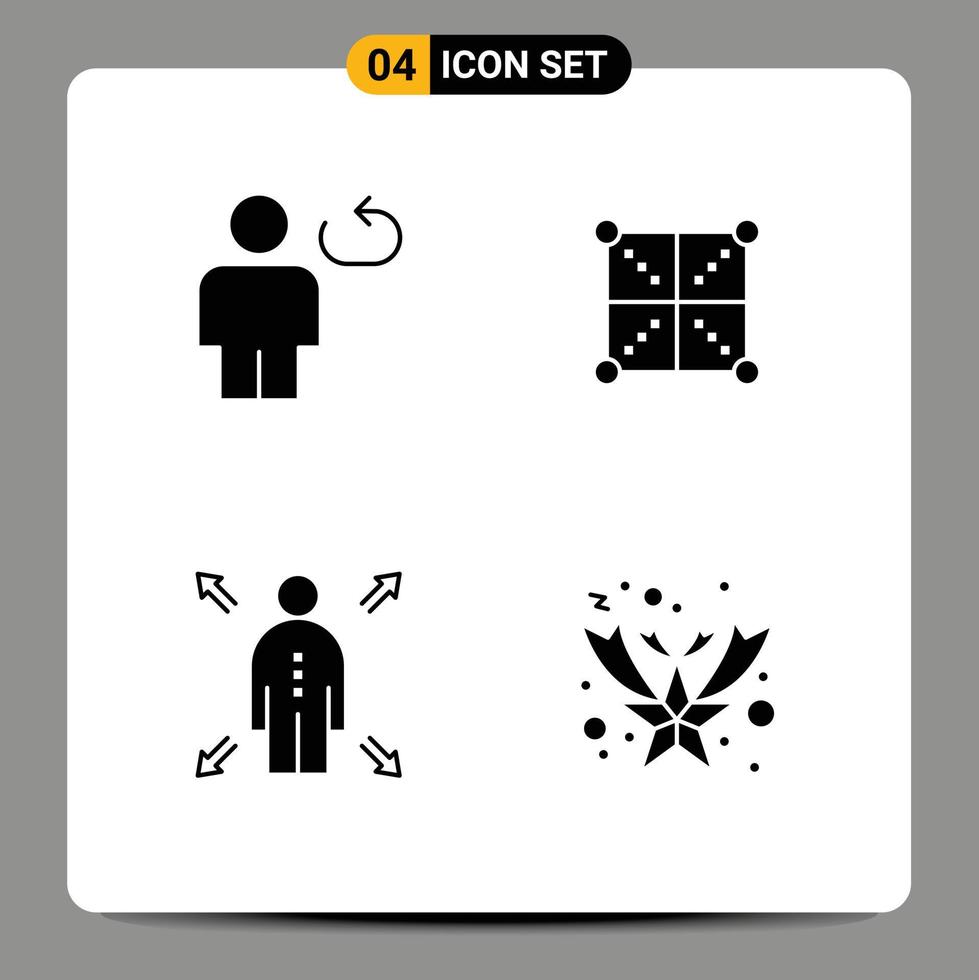Set of 4 Commercial Solid Glyphs pack for avatar rule loop design man Editable Vector Design Elements