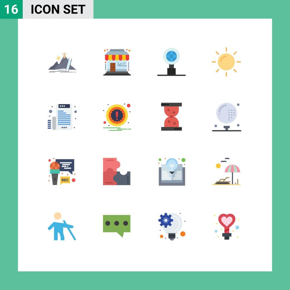 grupo de dieciséis plano colores señales y símbolos para archivo electrónico Tienda Dom naturaleza editable paquete de creativo vector diseño elementos
