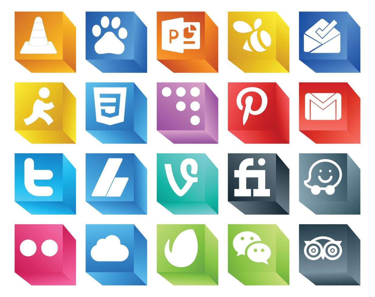 20 Social Media Icon Pack Including ads tweet css twitter email vector