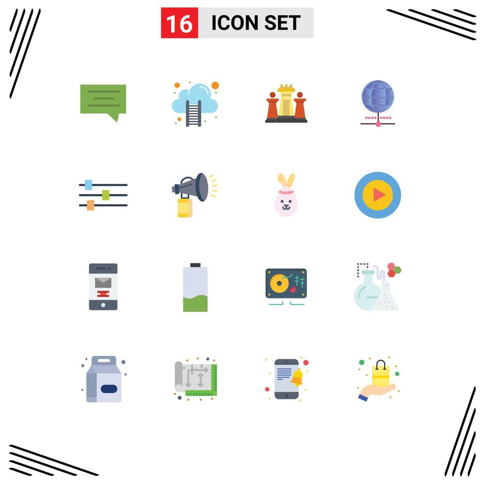 Universal Icon Symbols Group of 16 Modern Flat Colors of edit world computer browser globe Editable Pack of Creative Vector Design Elements