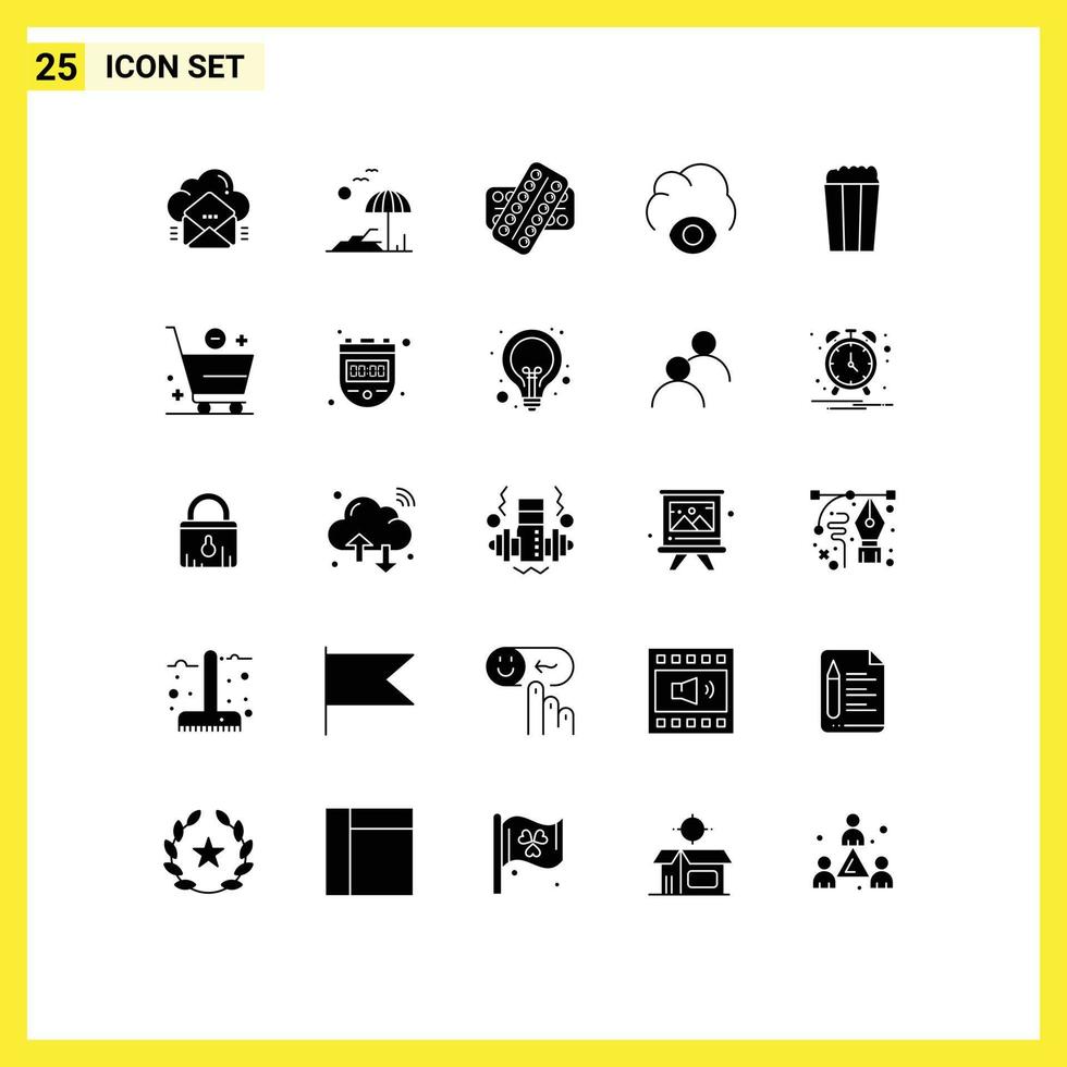 25 Creative Icons Modern Signs and Symbols of pop eye spring cloud tablet Editable Vector Design Elements