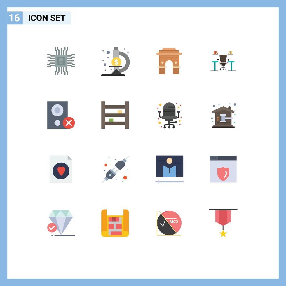 Modern Set of 16 Flat Colors and symbols such as computer business global table srilanka Editable Pack of Creative Vector Design Elements