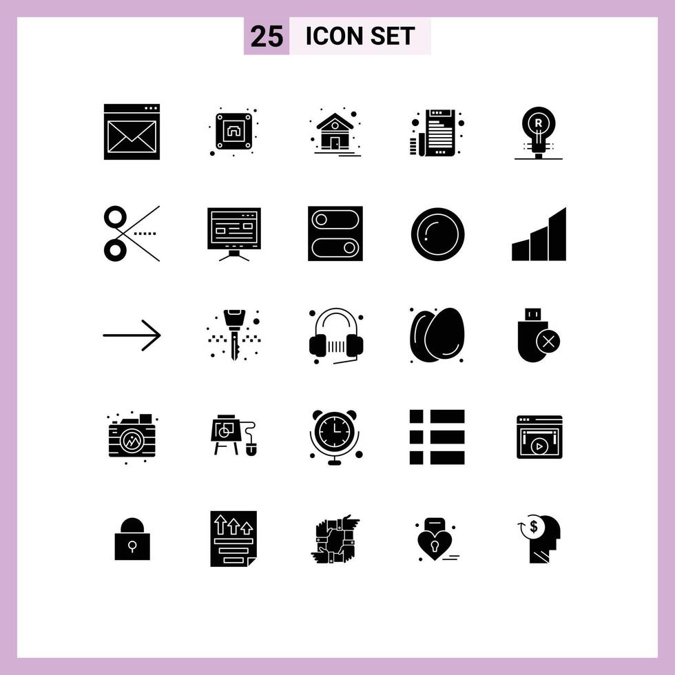 25 Creative Icons Modern Signs and Symbols of concept letter contact file electronic Editable Vector Design Elements