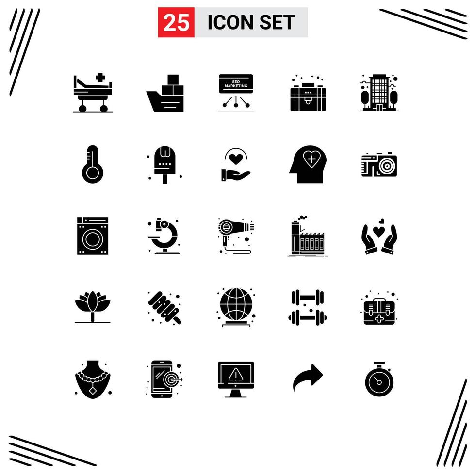 25 Creative Icons Modern Signs and Symbols of building portfolio seo equity meeting Editable Vector Design Elements