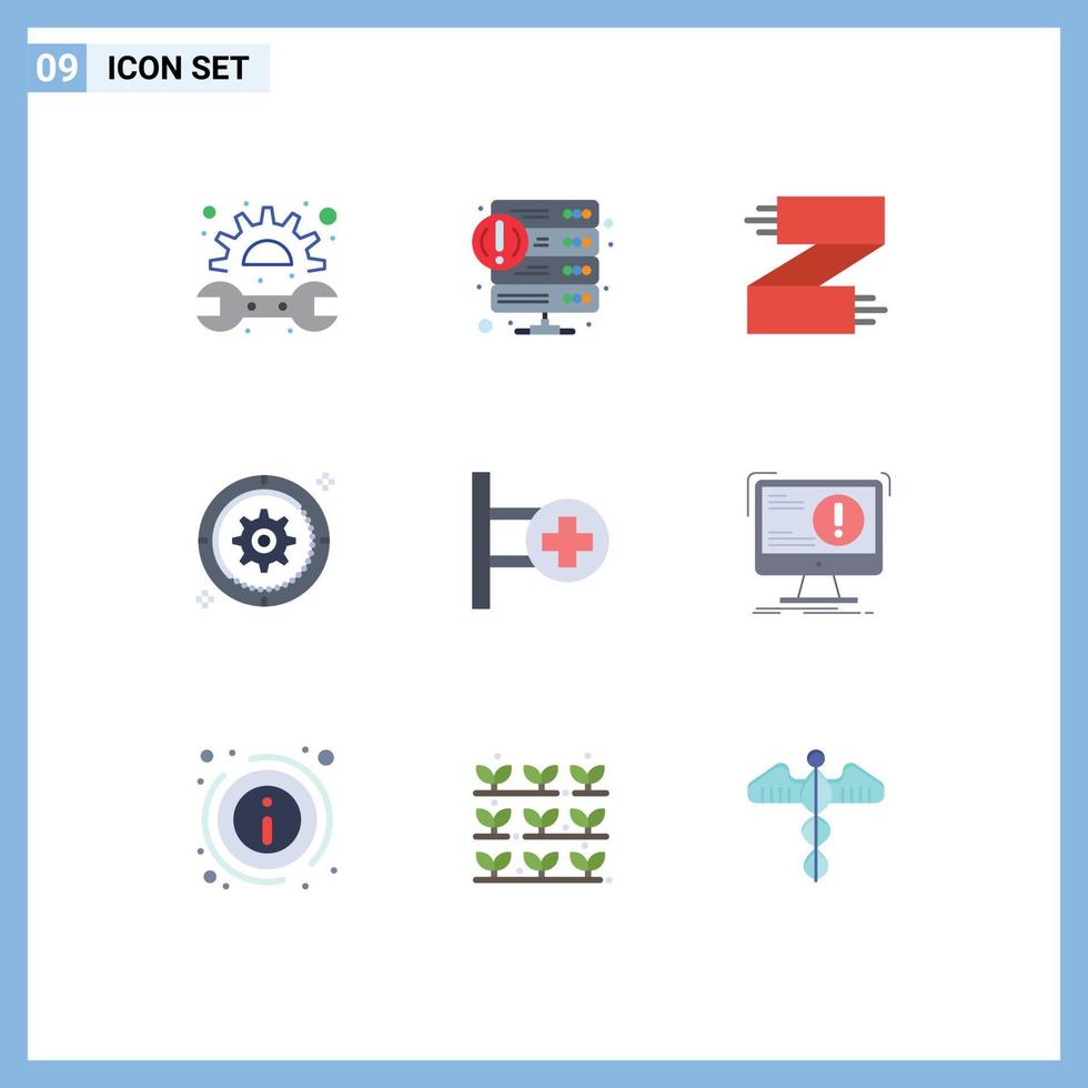 9 Universal Flat Color Signs Symbols of wheel gear web setting footwear Editable Vector Design Elements